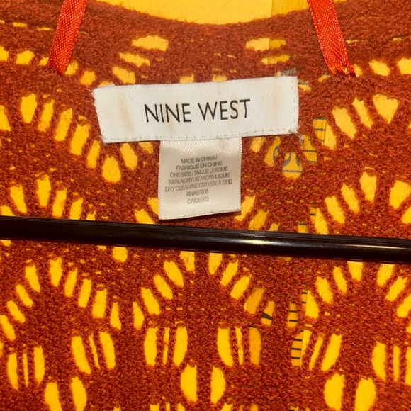 Nine West Rust Open Knit Poncho - Picture 2 of 7